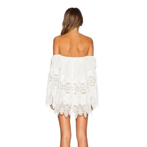 STONE COLD FOX | Marrakech White Lace Mini Dress 1 - Picture 3 of 16